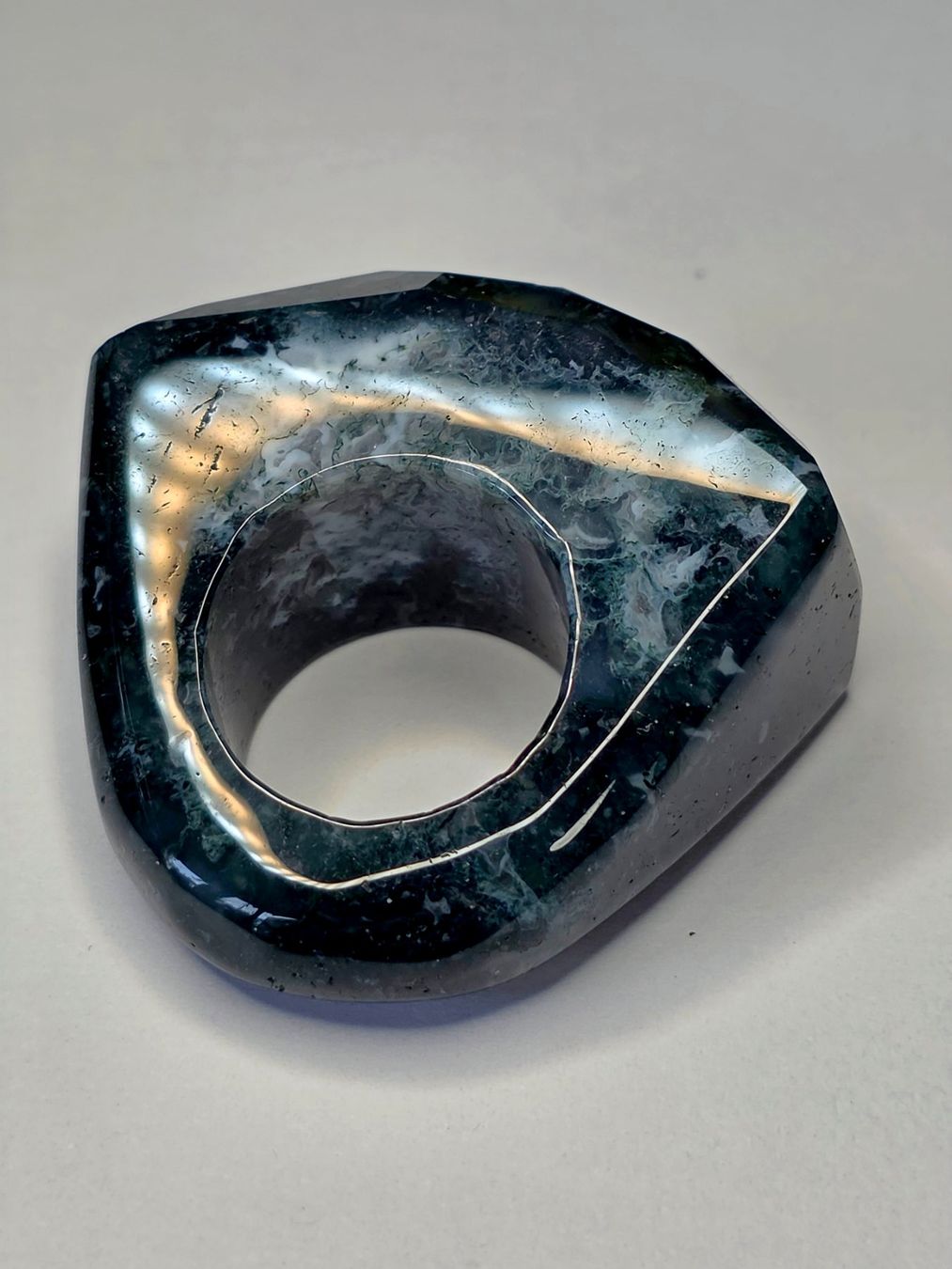 Bagues: Moss Agate Fullstone Fingerring – Neuf (Voir description) à Zürich par benedikt12 3