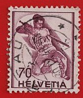 KÄMPFENDER KRIEGER FERD. HODLER 245 VOLLSTEMPEL HERISAU 1948