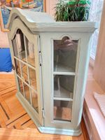 Glas - Vitrine Holz Pastellgrün mit Glastüren FRANCE