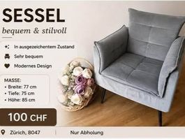 Poltrona grigia design moderno dimensioni 77x75cm usato