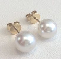Südsee-Perlohrstecker, weiss, 750 Gelbgold, 8.5 mm, LP 1.180