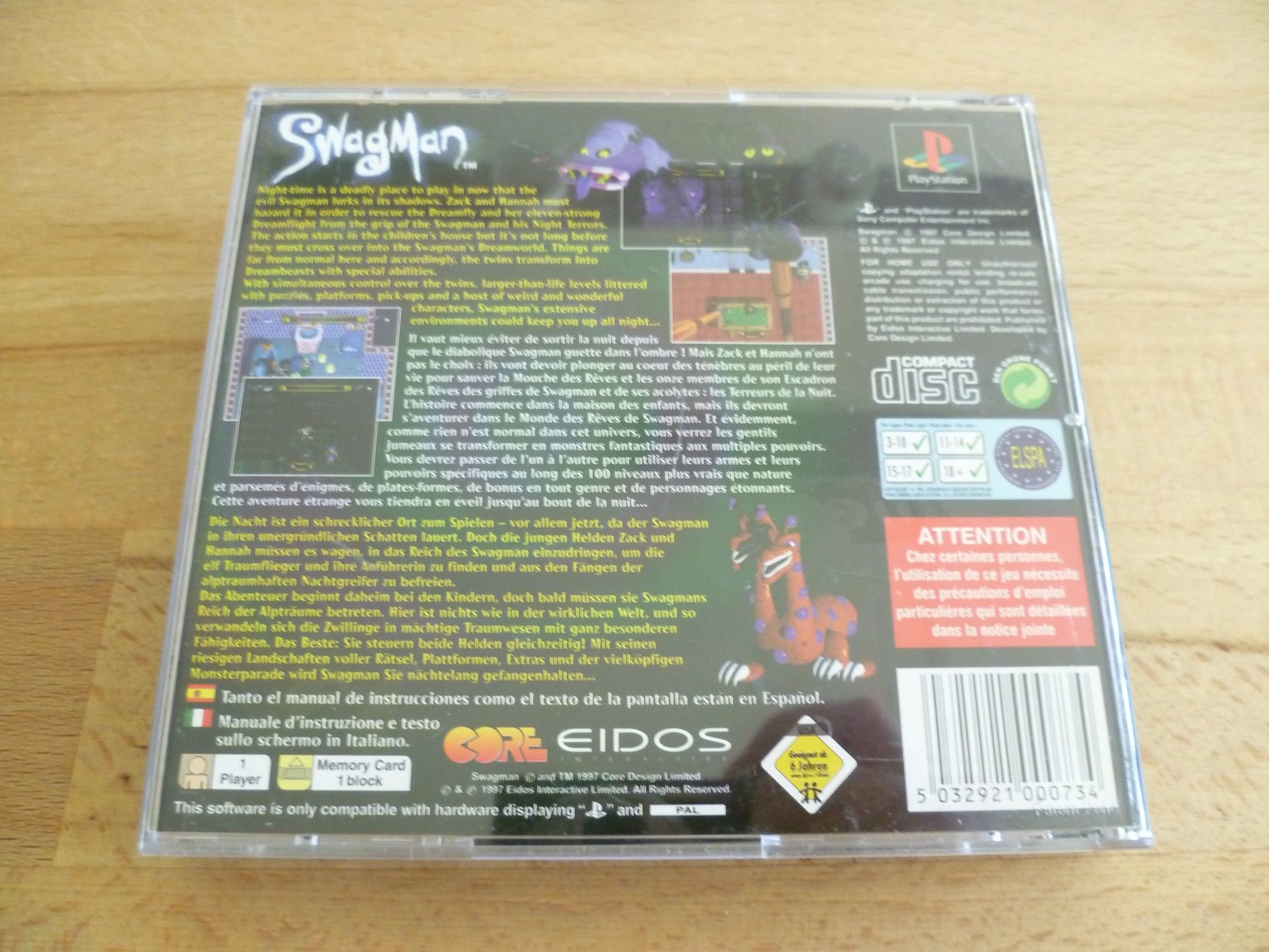 Sony Giochi: Swagman - Sony PlayStation PS1 – Usato da Thalwil venduto da ranx 2