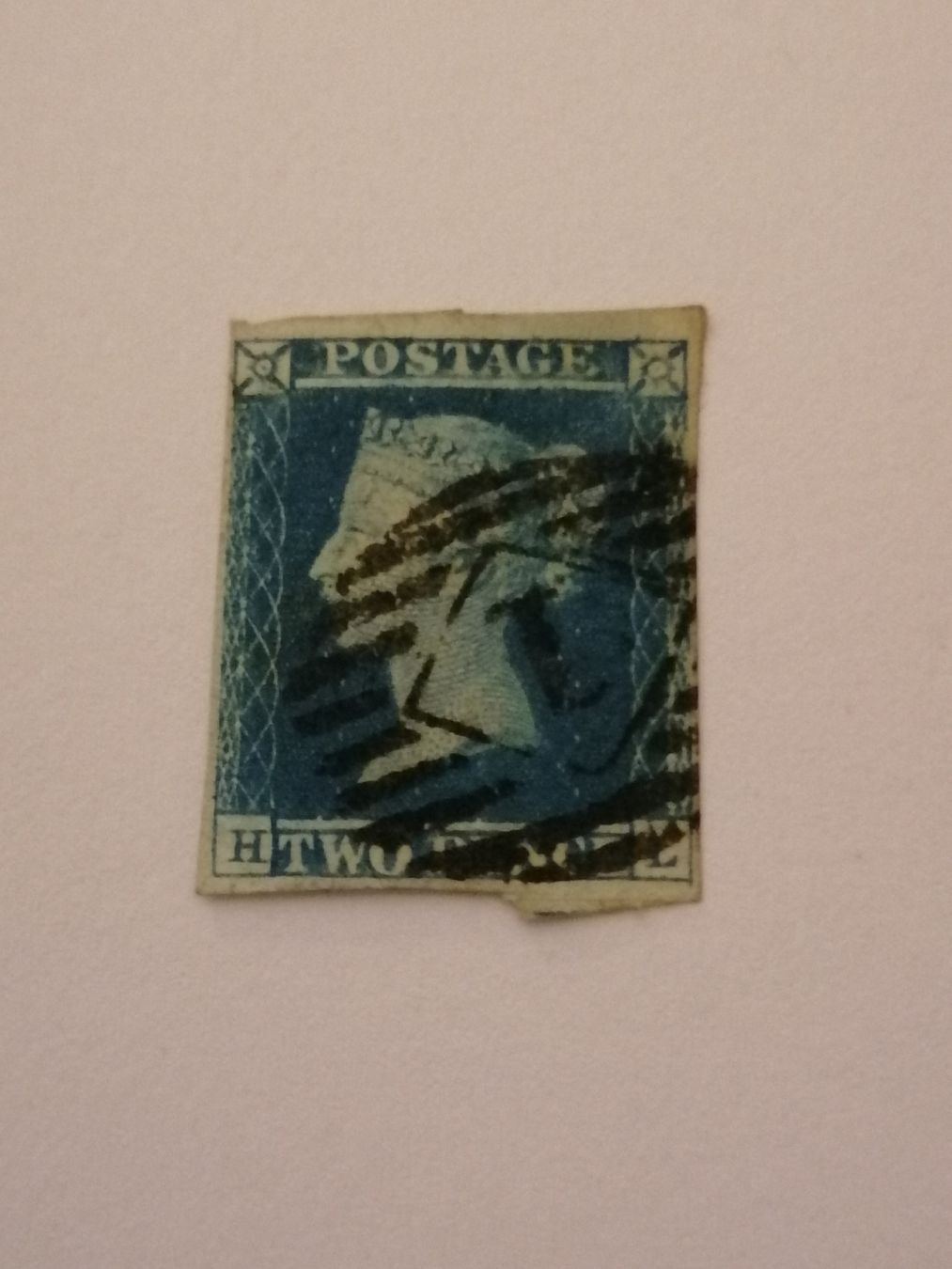 Alle Briefmarken: Two pence blue 1841, Platte 4 – Gebraucht aus Happerswil von tschergi