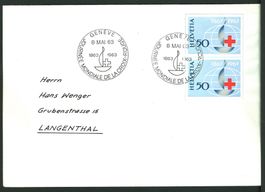 1963_Block-Ausschnitt 100 J. Rotes Kreuz; SBK W40; SS 555