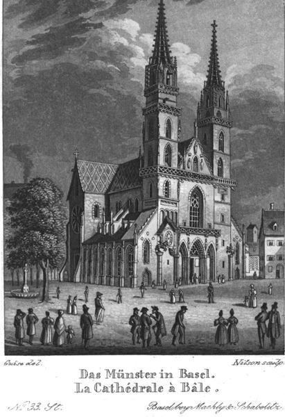 Incisioni: Basel Münster  Aquatinta von Nilson – Usato da Rafz venduto da Helvet32 1