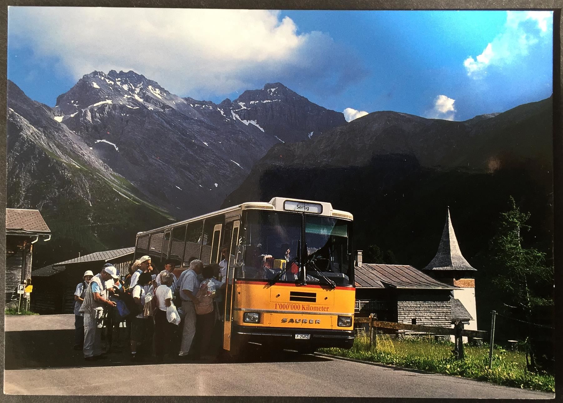 Ansichtskarten: DAVOS Sertig Dörfli - Postauto Saurer – Neu (gemäss Beschreibung) aus Jona von philajona