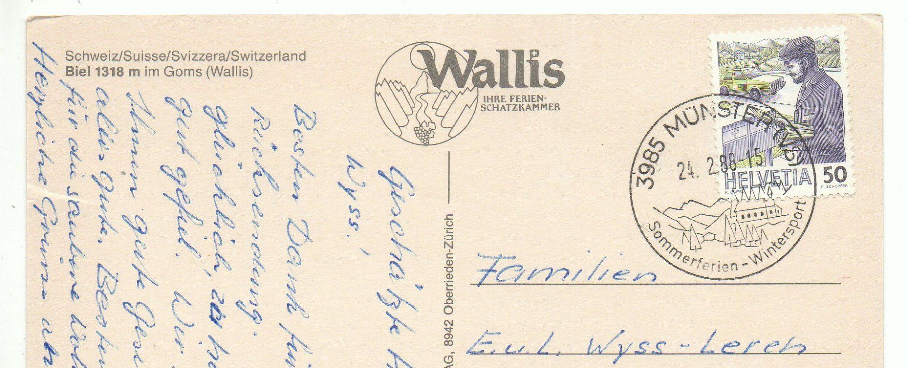 Cartes postales: Gruss aus BIEL im Goms – D'occasion à Jona par philajona 1