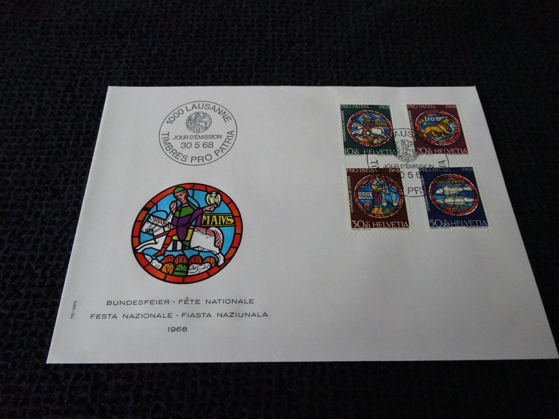 Alle Briefmarken: Sonderbrief Bundesfeier Lausanne 30.5.1968 – Gebraucht aus Neerach von jenny062
