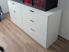 Weisse IKEA NORDLI Kommode mit 6 Schubladen, 160 cm breit