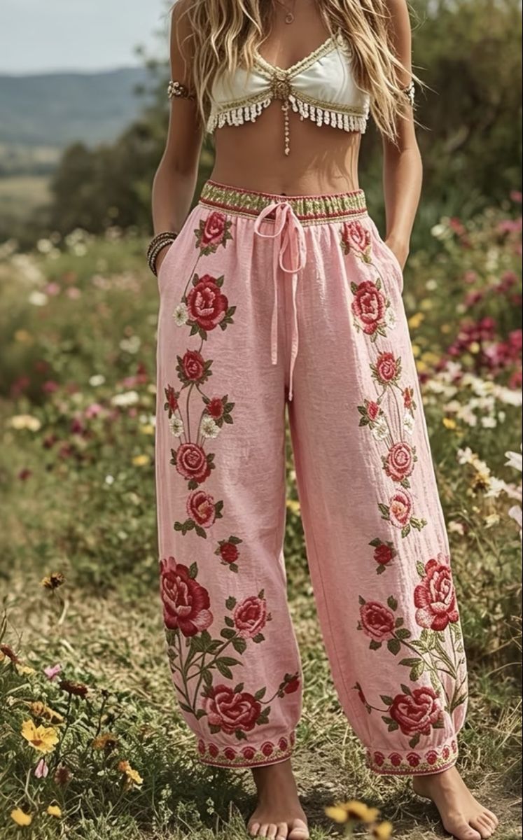 Pantaloni: Harems Hose rosa Blumenmuster Grösse S/M Neu – Nuovo (secondo la descrizione) da Salenstein venduto da Silly...0