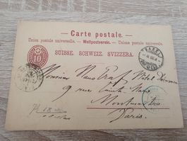 10rp Ganzsache Basel - Paris