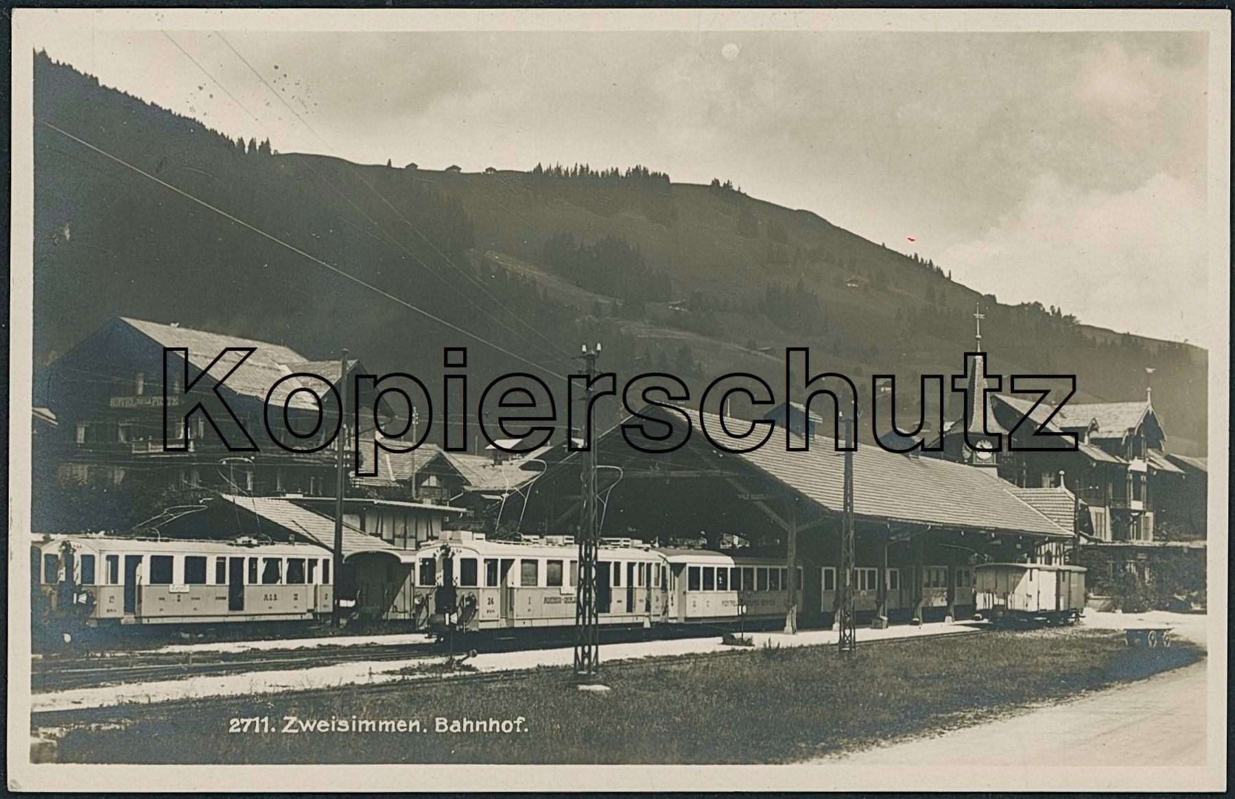 Cartoline postali: BE Zweisimmen - Bahnhof - Bahn MOB – Usato da Schindellegi venduto da Jonathan77