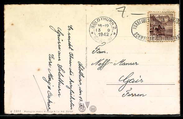 Cartoline postali: AK Solothurn, Amthaus, 1942 – Usato da Berlin venduto da bartko-reher 1