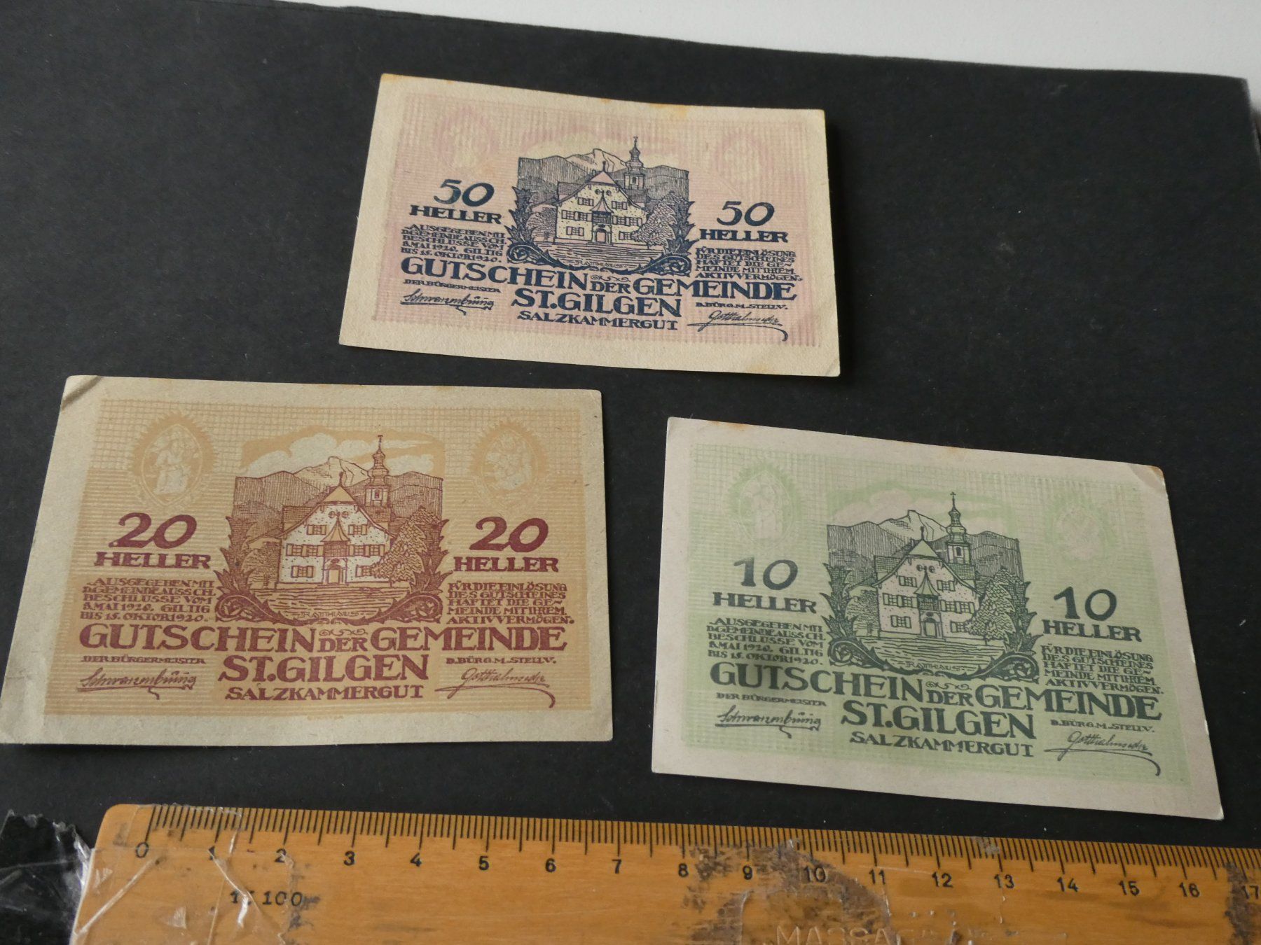 Banknoten: Oesterreich,  St. Gilgen - Notgeldscheine – Gebraucht aus Hinterforst von Rohusri