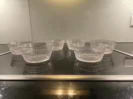 6 Schälchen Glas farblos Toikka Nuutajätvi Kastehelmi 1964