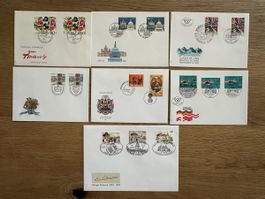 Schweiz - 7x FDC mit GEMEINSCHAFTSAUSGABEN