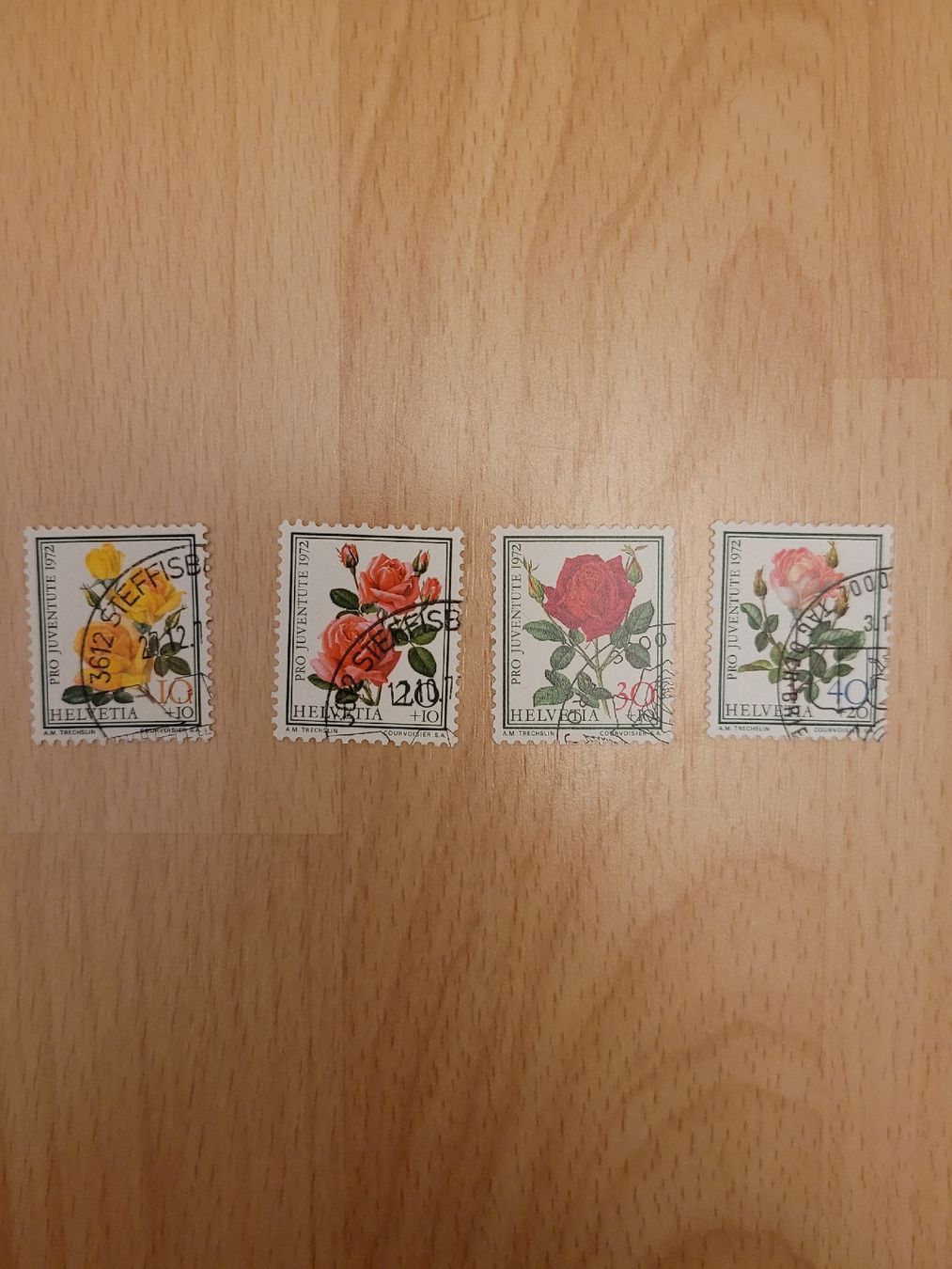 Alle Briefmarken: Briefmarken Helvetia Rosen – Gebraucht aus Inwil von Flower2325