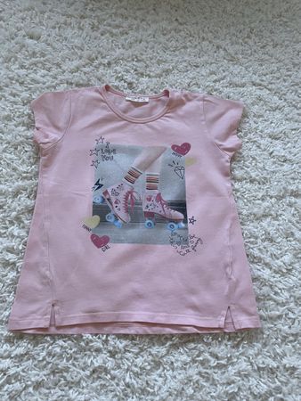 T-shirt fille Pop Fashion motif patins rose 134 cm