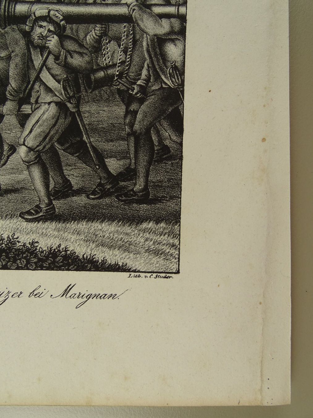 Incisioni: SCHWEIZER BEI MARIGNANO, MILITÄR, LITHOGRAPHIE 1836 – Usato da Grüningen venduto da Kartensammler 6