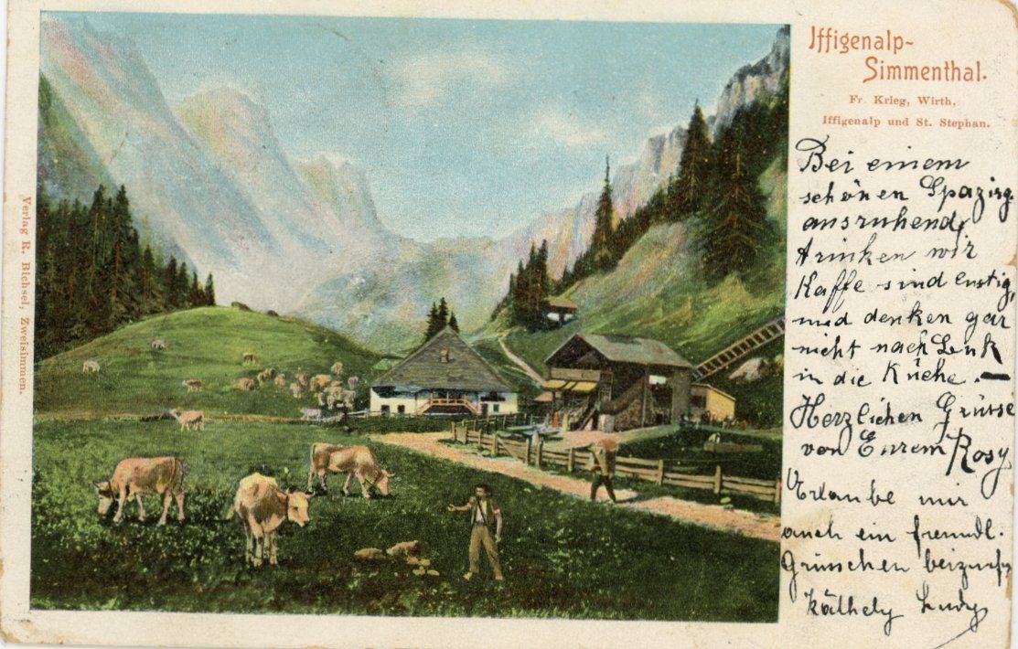 Cartoline postali: Iffigenalp  BE  im Simmental        um  1 9 0 3 – Usato da Brig venduto da Valcards54