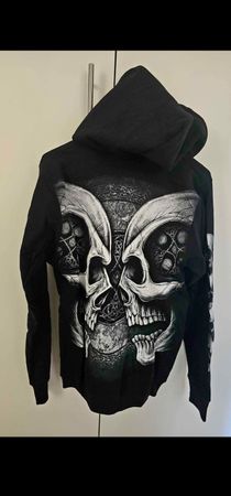Sweat à capuche zippé tête de mort - Style Gothique - Neuf!