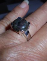 Echtschmuck: Matrix-Opal Silberring 925er (kleine 53)