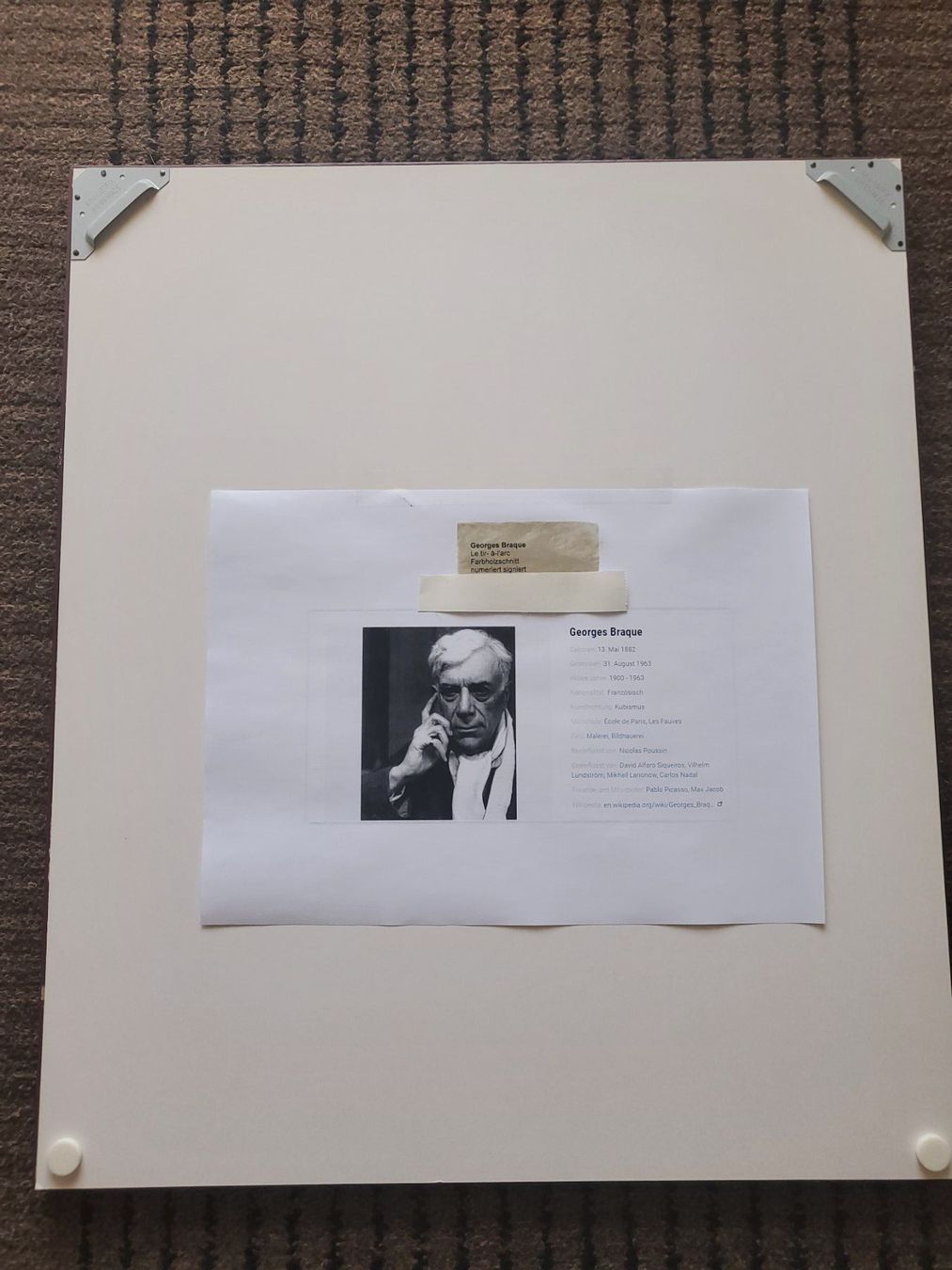 Xilografie: Georges Braque, Holzschnitt, handsig, nummeriert,  gerahmt – Usato da Füllinsdorf venduto da havi4 3