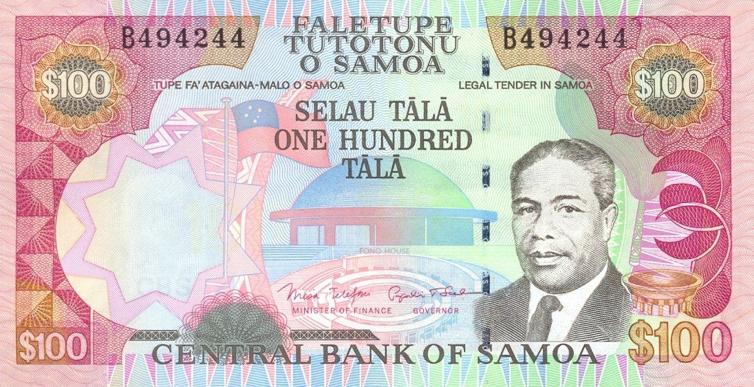 Banconote: Samoa 100 Dollar 2005 P-37 UNC – Nuovo (secondo la descrizione) da Schliern b. Köniz venduto da pizzitaxi