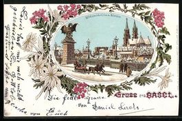 Litho Basel, Wettsteinbrücke u. Münste