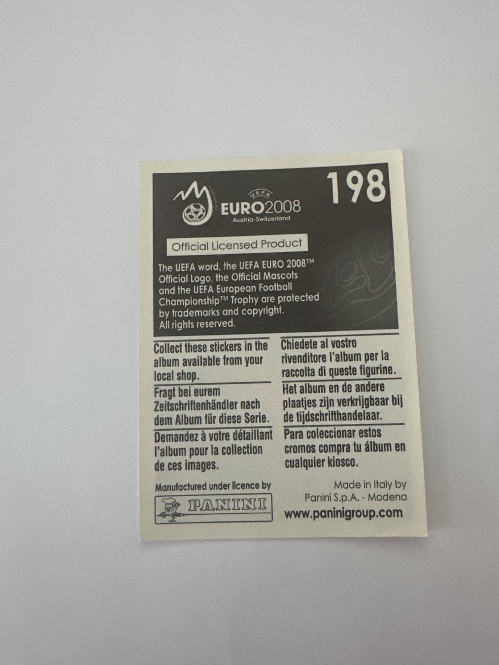 Panini Cartes à collectionner: Panini UEFA EM 2008 Sticker - Nr. 198 – D'occasion à Sulz AG par DealWerk 1