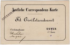 OBERKULM - seltener Balkenstempel auf amtlicher Postkarte