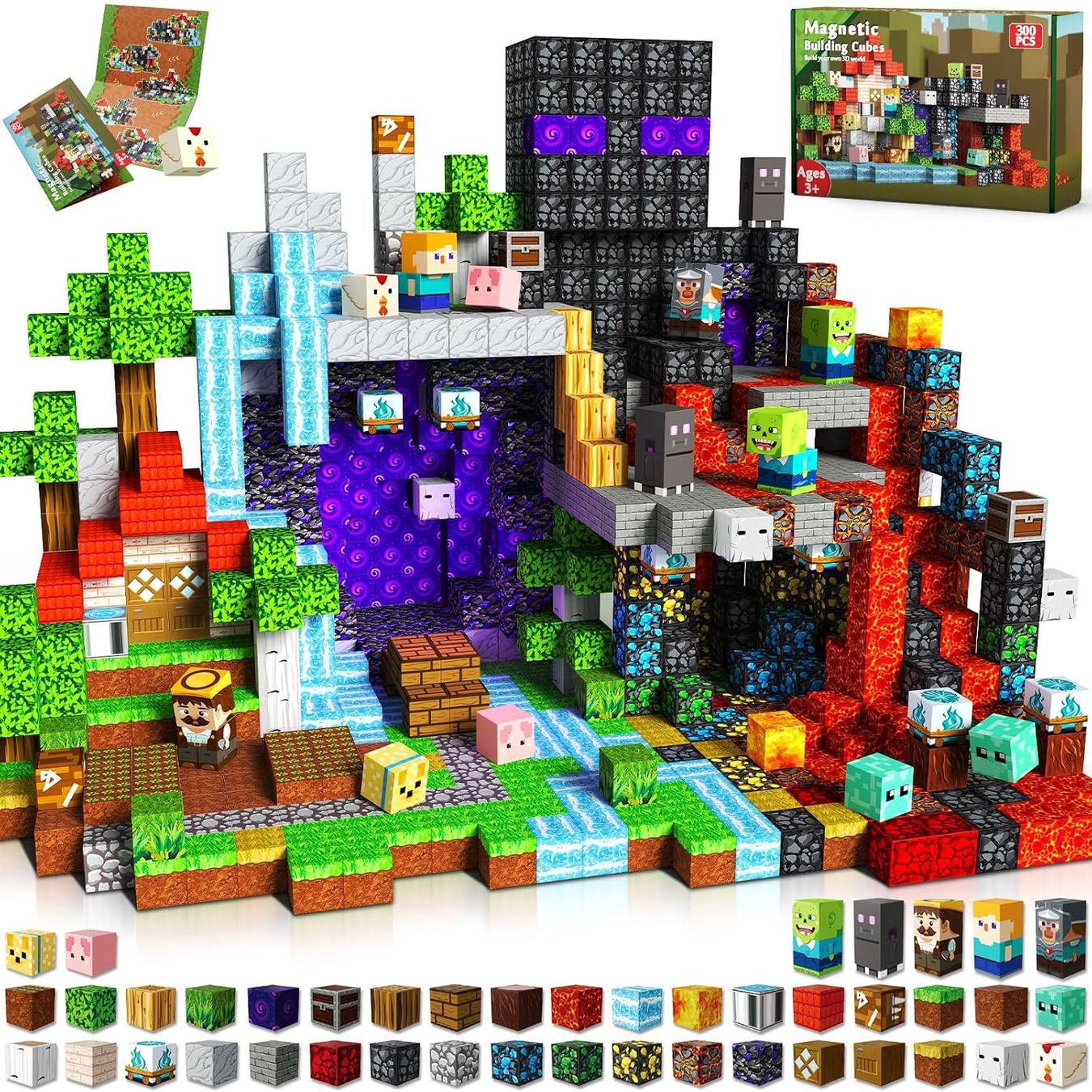 Spiele: Minecraft Magnetic Building Cubes 300 pcs Educational Gift  – Neu (gemäss Beschreibung) aus Glattbrugg von har_jgc7