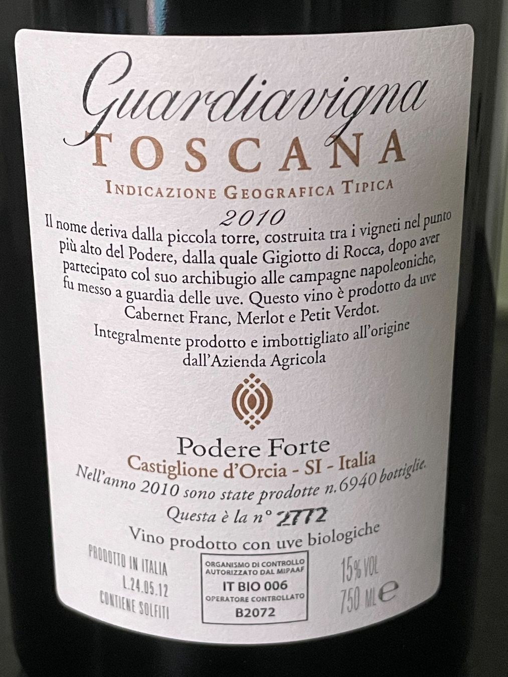 Wein: Podere Forte, Guardiavigna, 2010 – Neu (gemäss Beschreibung) aus Bern von Ndman 2