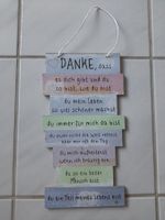 Wanddeko, Bild, Spruch, Danke, dass es dich gibt..., H 36,5