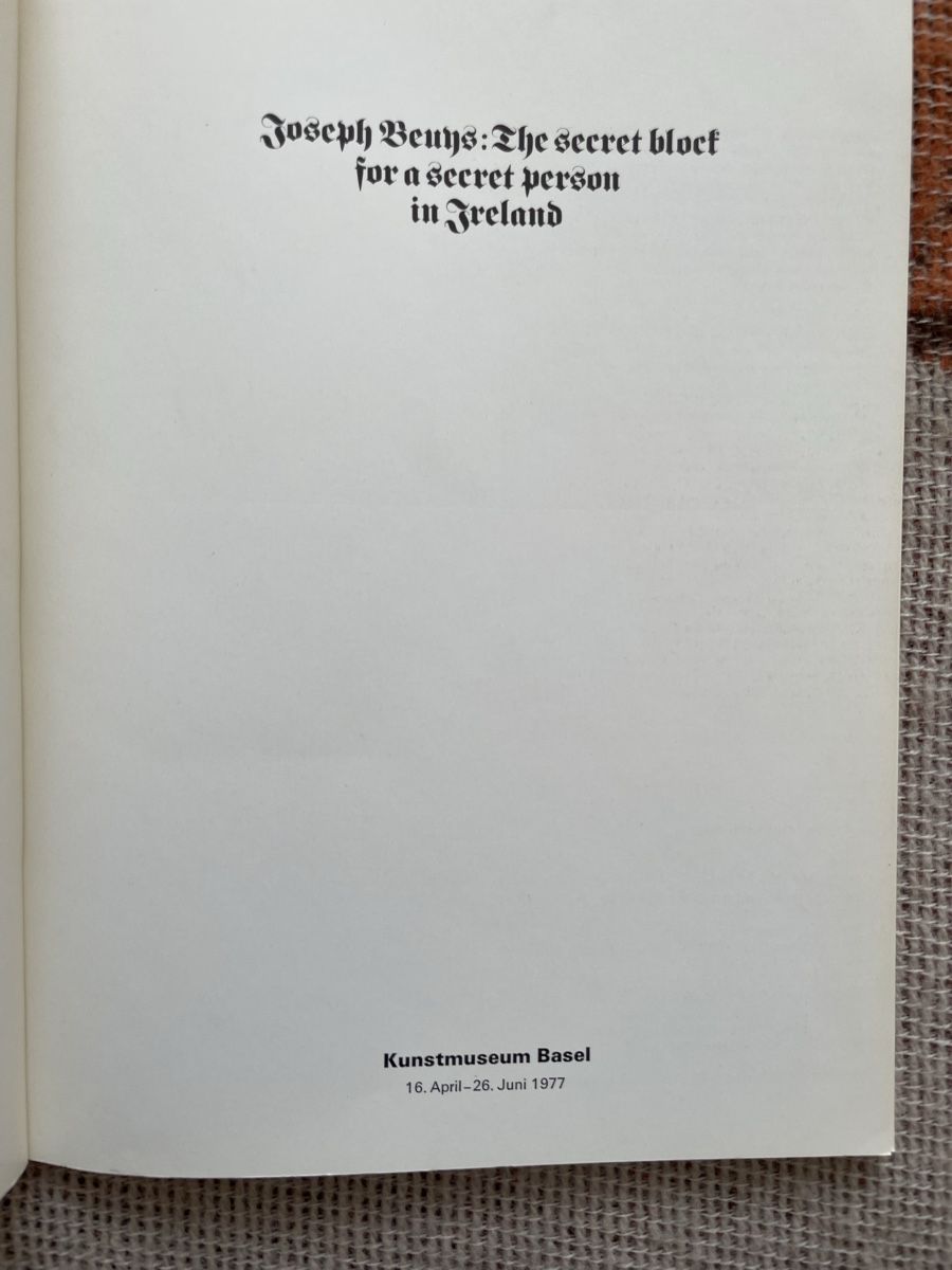 Libri: Joseph Beuys kunstmuseum basel 1977 signiert – Usato da Basel venduto da Amechan. 4
