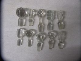 Lot:10 antike Glas-Stöpsel für Karaffen