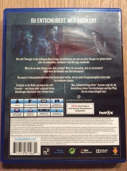 Sony Spiele: Until Dawn für Sony PlayStation 4 – Gebraucht aus Kestenholz von Inna09 1