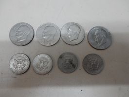 Dollar Münzen 1Dollar  1/2 Dollar
