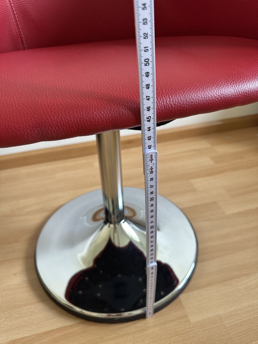 Poltrone: roter leder stuhl mit chrome bein ☆ – Usato da Basel venduto da iman.ibn 5