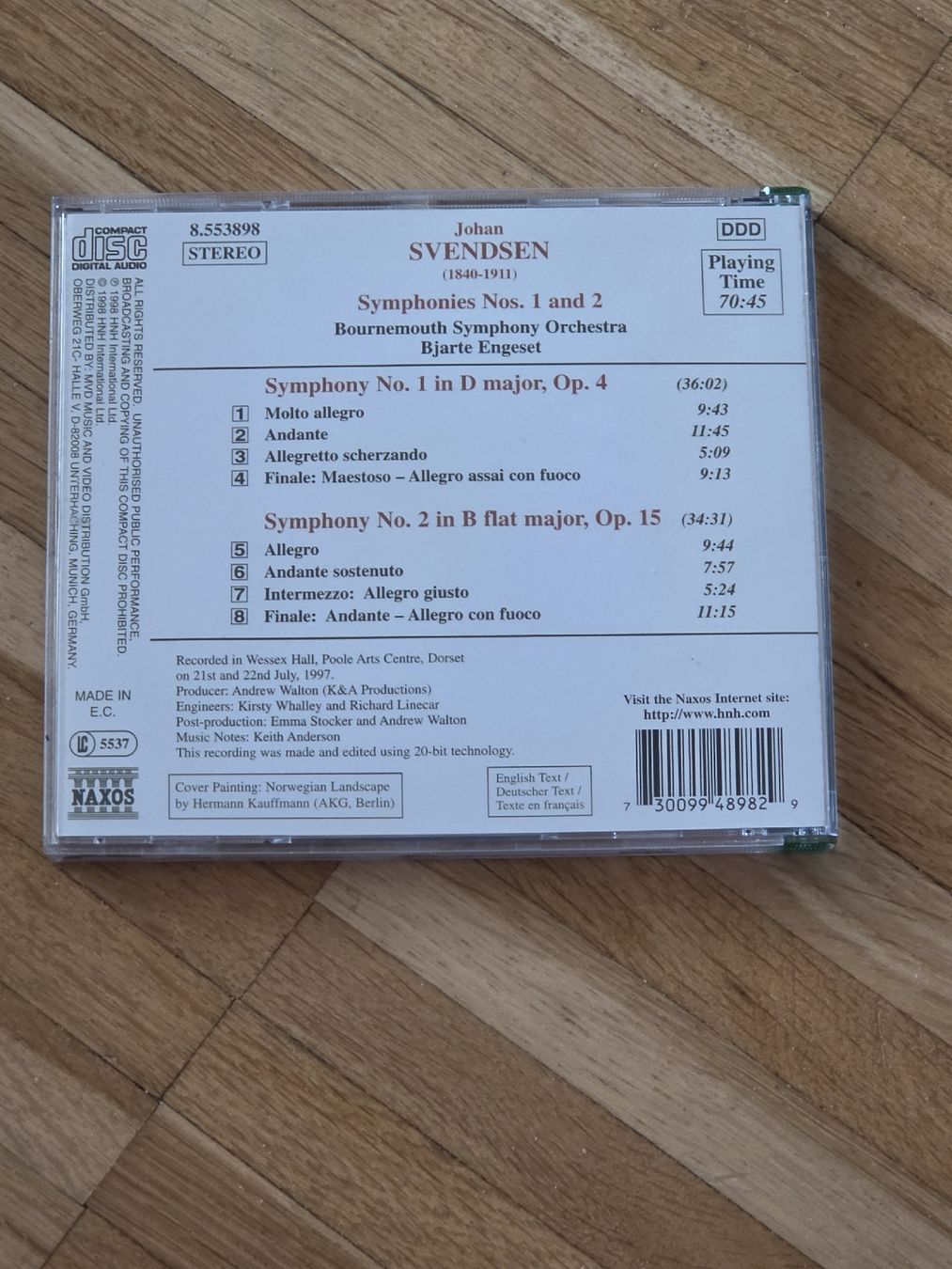 CDs: CD: Johan Svendsen Symphonien Nos 1 & 2 – Gebraucht aus Aesch BL von immon 1