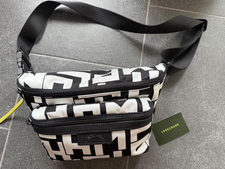 Longchamp Gürteltasche Schwarz Weiss Neu