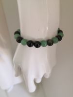 🤩JADE & OBSIDIAN ARMBAND GRÜN-SCHWARZ NEU