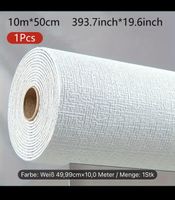 Selbstklebende weisse Tapete, 4x 10m x 50cm