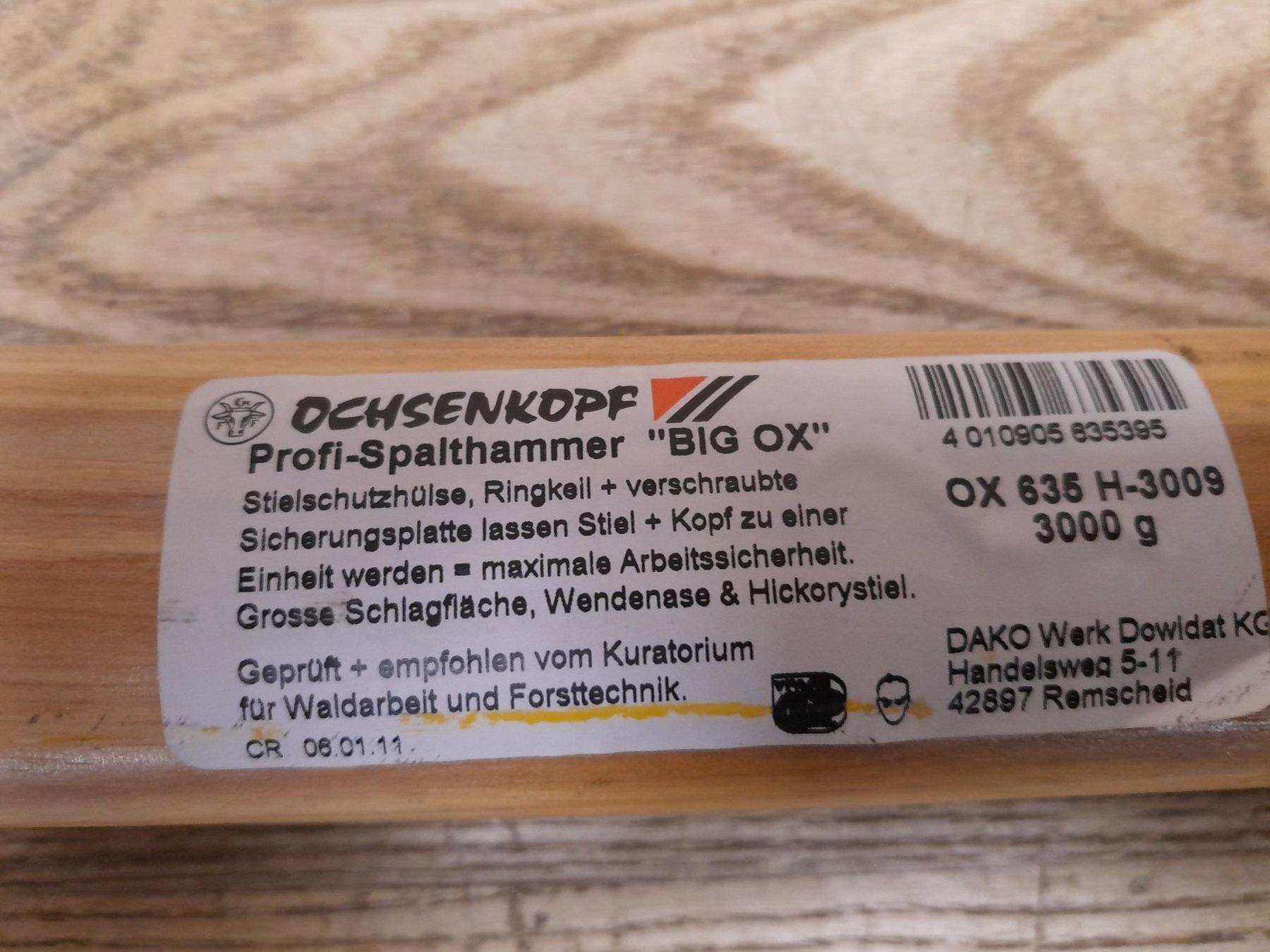 Tutti gli attrezzi: Spalthammer BIG OX von Ochsenkopf – Nuovo e nell'imballaggio originale da Mollis venduto da Pela0 3