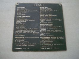 Alu Schild - PTT - Bedienungsanleitung öffentliche Apparate