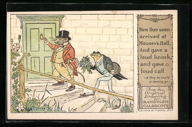 Cartoline postali: Randolph Caldecott: Frosch und Ratte auf – Usato da Berlin venduto da bartko-reher