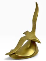 Sculpture de mouette en laiton massif Mid-Century Modern