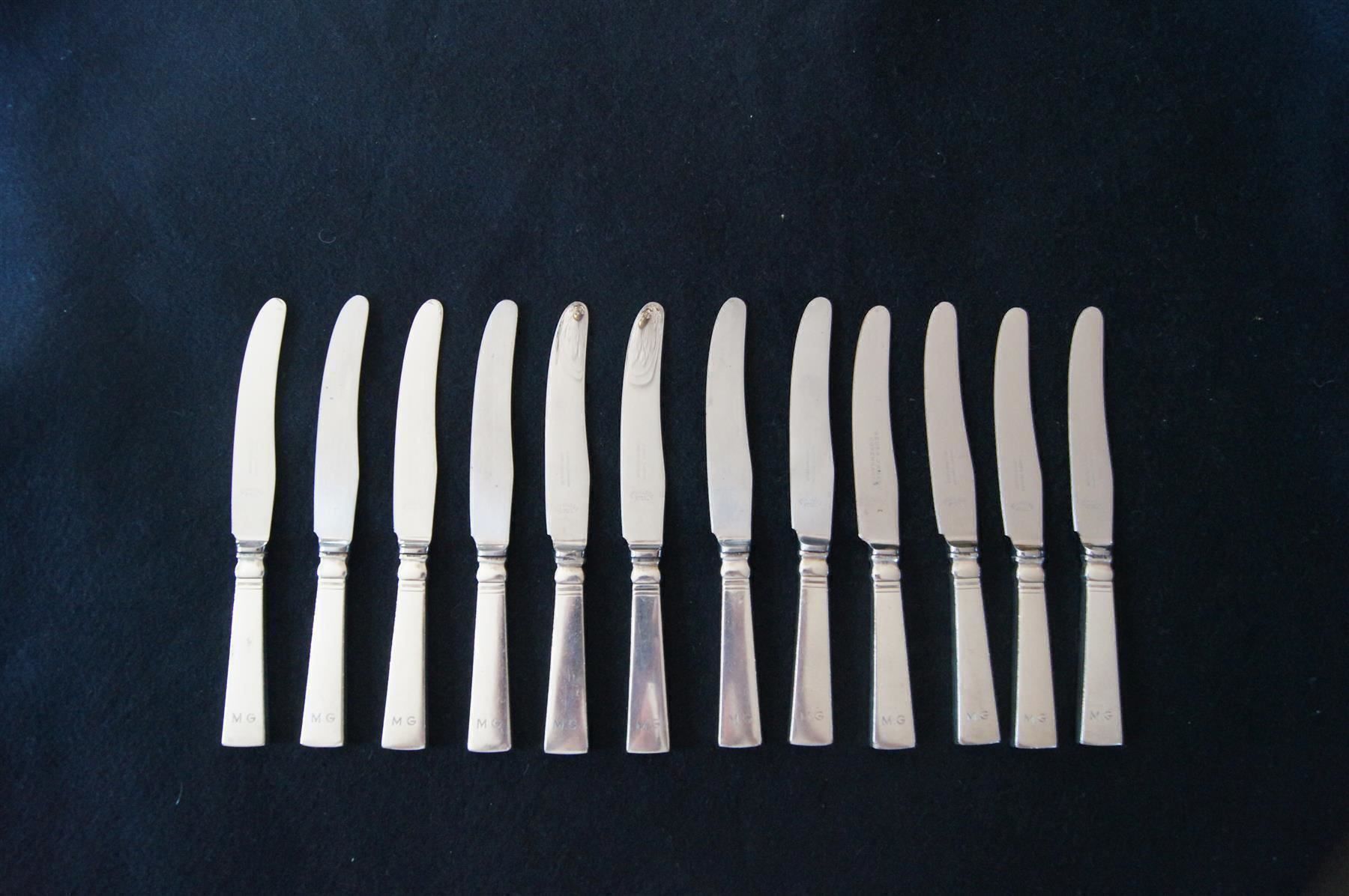 Jensen Set di posate: 12 Dessertmesser Georg Jensen Arcadia Blok Silber 925 – Usato da Geroldswil venduto da ARTEFACTO 2