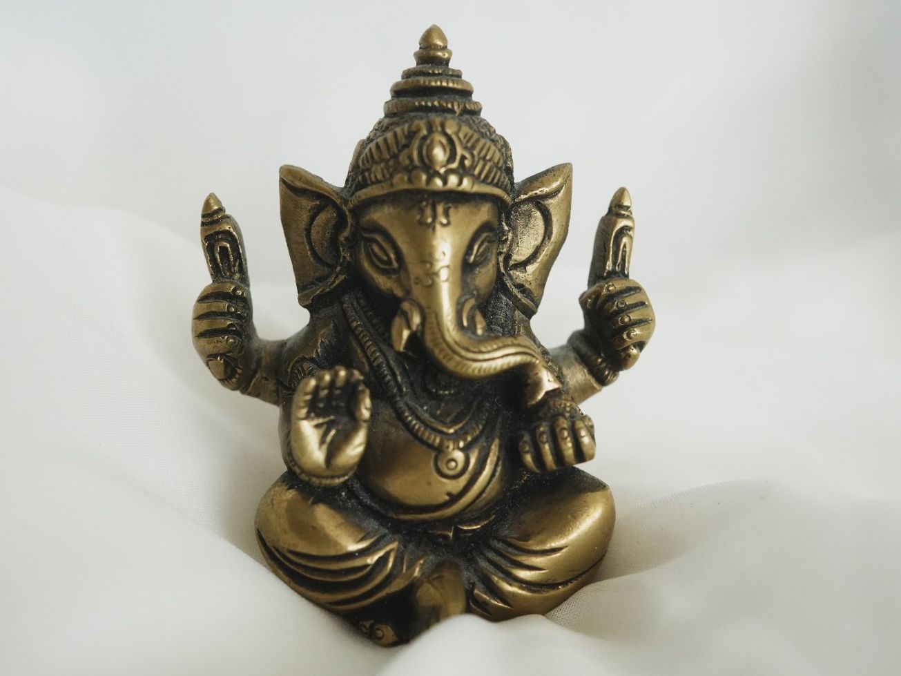 Statuette: Ganesha Figur Messing Bronze Indien Statue sitzend 7 cm – Usato da Volketswil venduto da HeredisAntiques