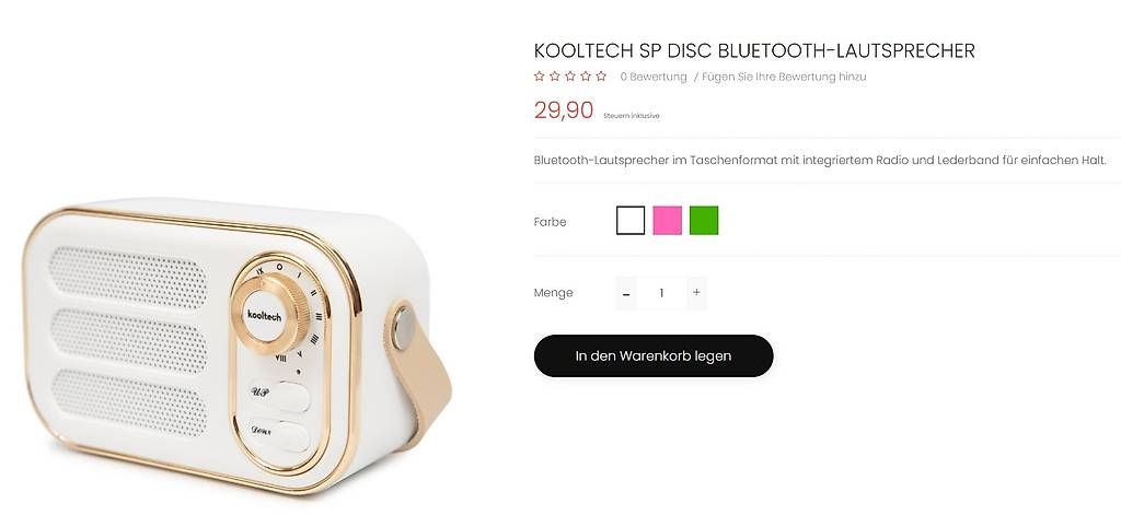 Casse acustiche: Bluetooth-Lautsprecher Kooltech SP DISCO, Radio, Musikboxen – Nuovo e nell'imballaggio originale da Wettingen venduto da ray_boccia 1